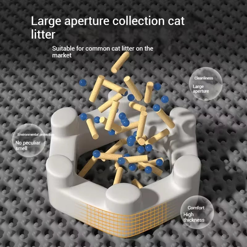 90X60Cm Large Cat Litter Mat Waterproof Double Layer Non Slip Litter Box Tray Pad Washable Durable Pet Toilet Training Mat