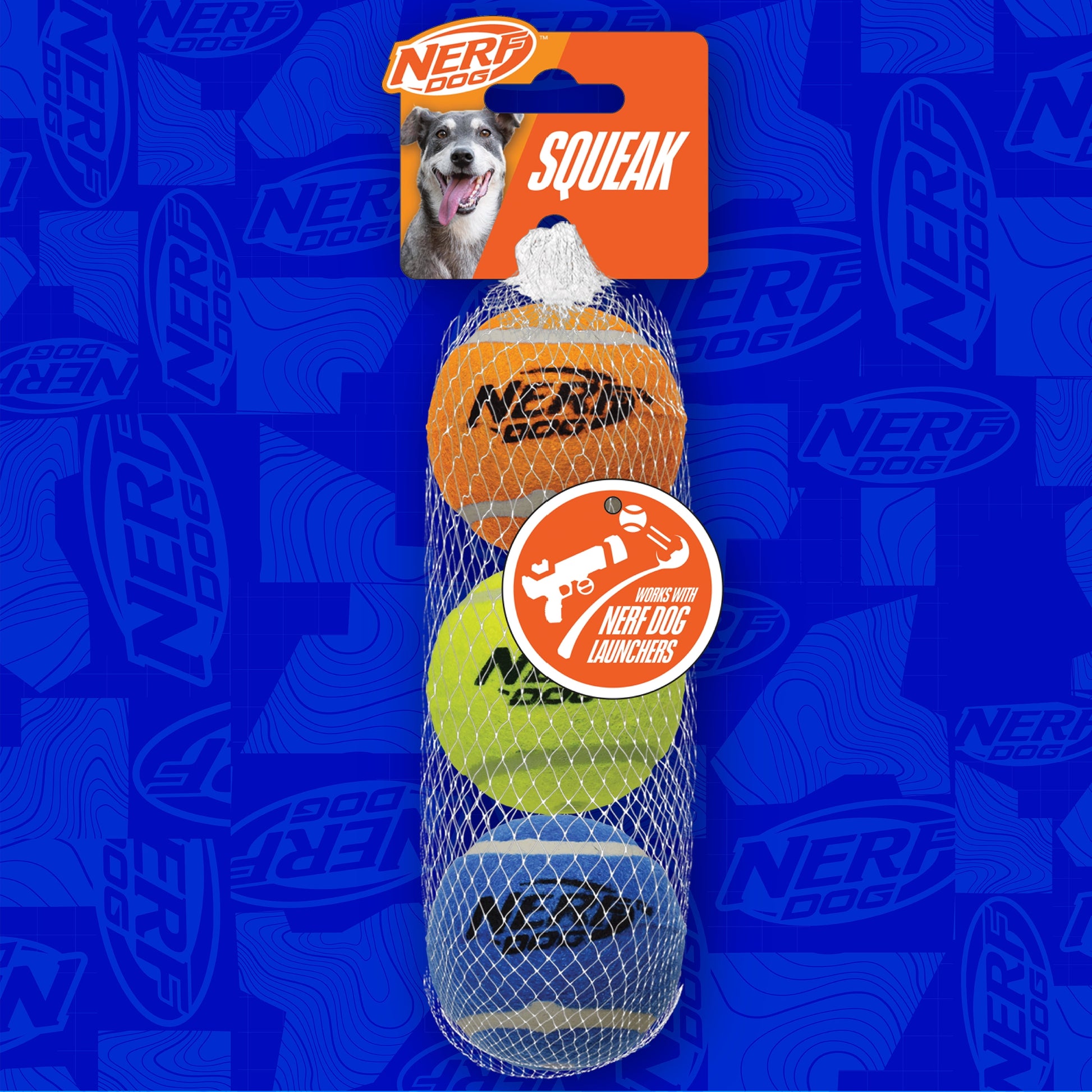 Squeak Tennis Ball Dog Toy, 2.5 Inch, 3 Pack