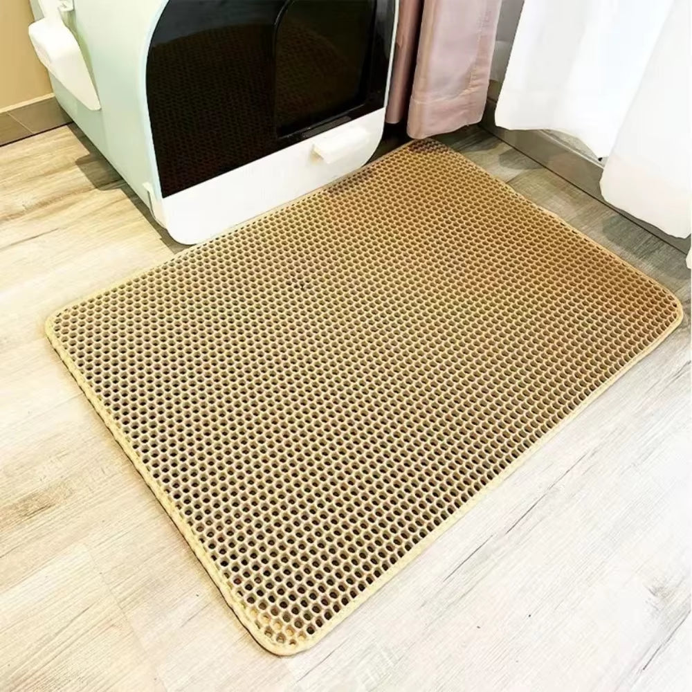 90X60Cm Large Cat Litter Mat Waterproof Double Layer Non Slip Litter Box Tray Pad Washable Durable Pet Toilet Training Mat