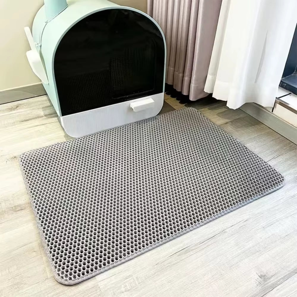 90X60Cm Large Cat Litter Mat Waterproof Double Layer Non Slip Litter Box Tray Pad Washable Durable Pet Toilet Training Mat