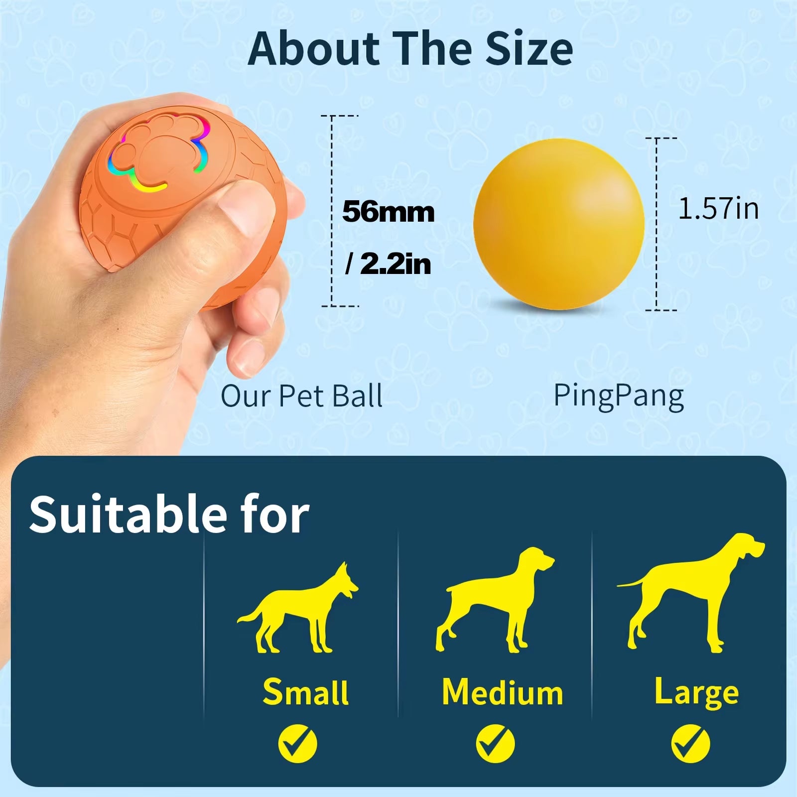Smart Dog Toy Ball Electronic Interactive Pet Toy Ball USB Automatic Bouncing Rolling Toy Ball with RGB Lights Puppy Cat Product