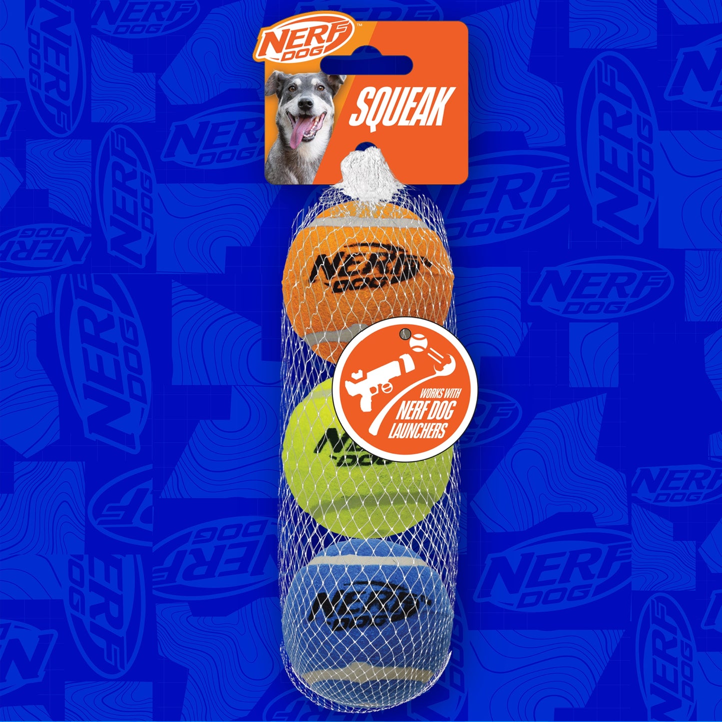 Squeak Tennis Ball Dog Toy, 2.5 Inch, 3 Pack