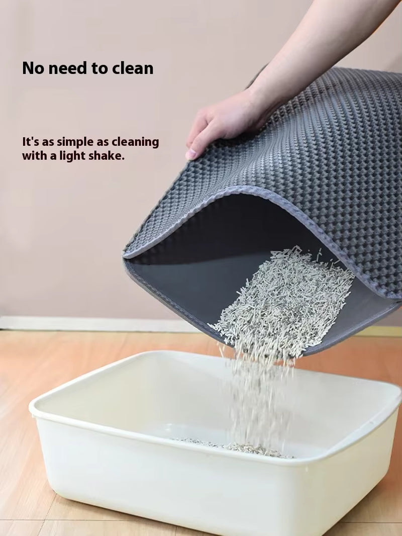 90X60Cm Large Cat Litter Mat Waterproof Double Layer Non Slip Litter Box Tray Pad Washable Durable Pet Toilet Training Mat