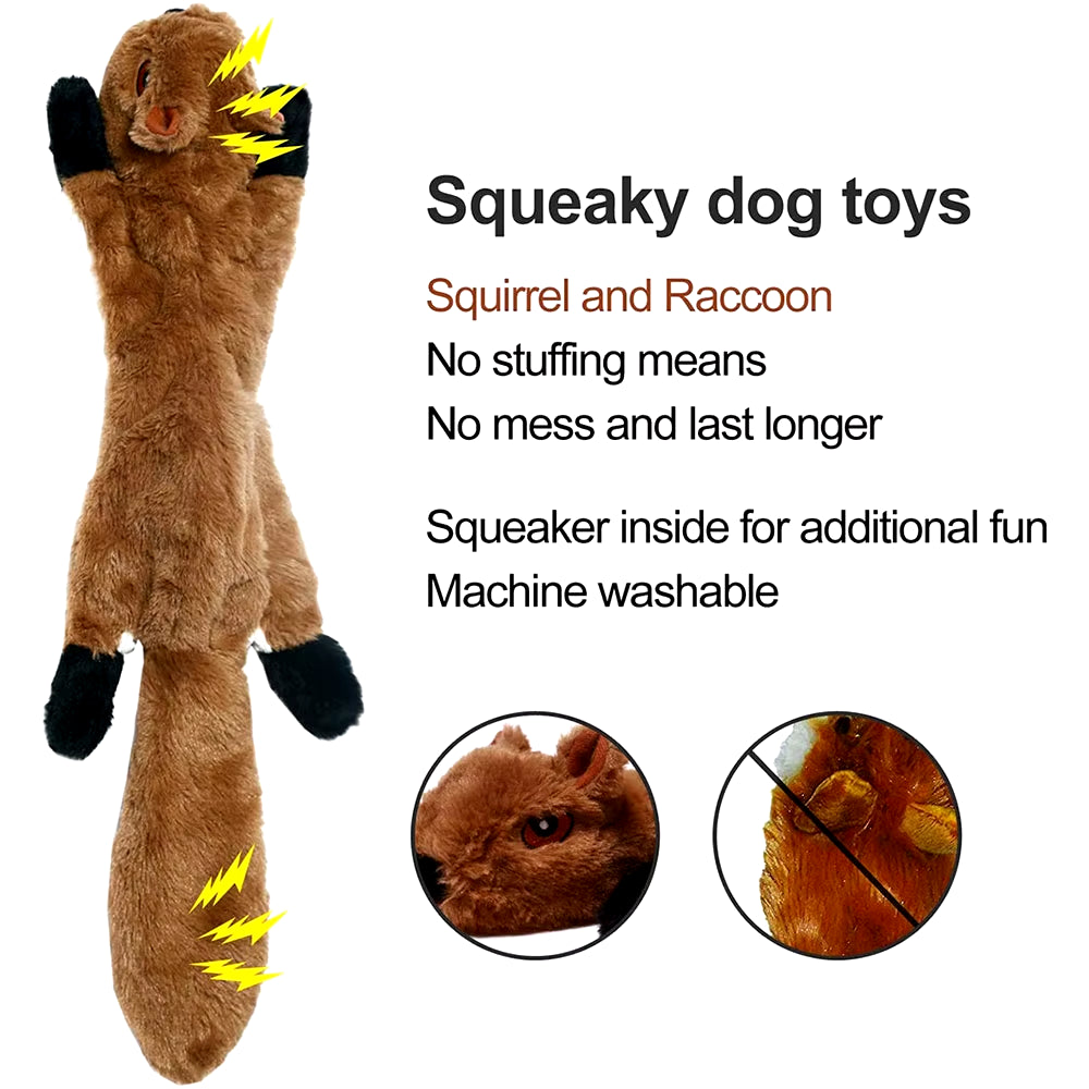 Funny Simulated Animal No Stuffing Dog Toy with Squeakers Durable Stuffingless Plush Squeaky Dog Chew Toy Crinkle Pet Squeak Toy