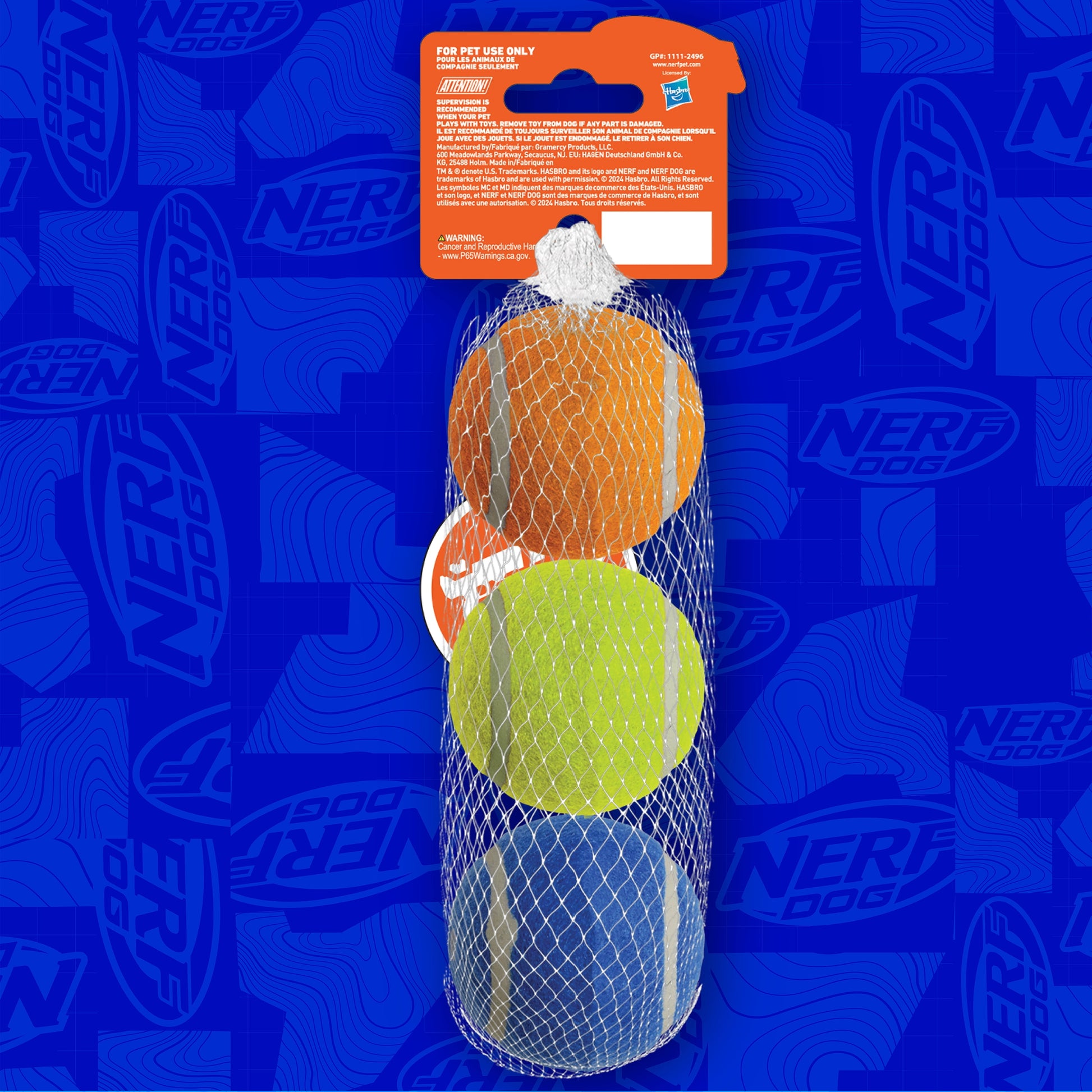 Squeak Tennis Ball Dog Toy, 2.5 Inch, 3 Pack